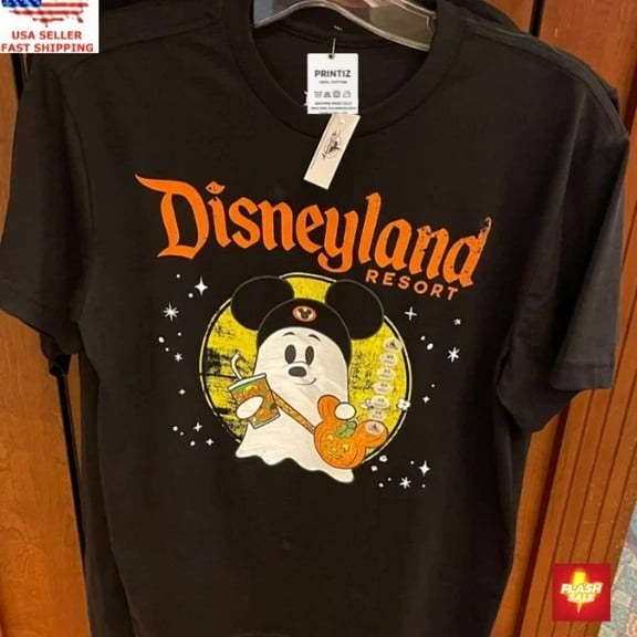Open Deal Disneyland Resort 2025 Halloween Mickey Ghost Adult T-Shirt
