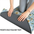 thumbnail image 3 of Lightblue Daisy Flower Green Dots Pattern Hot Yoga Mat Towel Non Slip for Hot Yoga - Quick-Drying Yoga Mat Cover with 4 Corner Pockets with Travel Bag - Hot Yoga Towel Non Slip 70"x26", 3 of 6