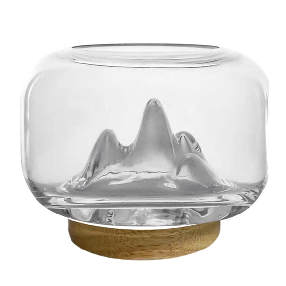 Glass Bowl Snow Mountain Aquarium Mini Fish Tank Clear Desktop Bowl Acuario Decoración la de Dormitorio Yuyangstore Tanque de acuario de escritorio