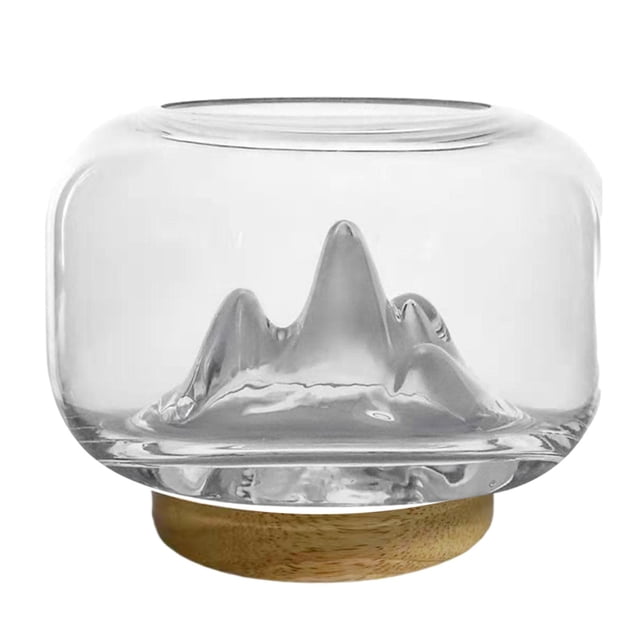 Glass Bowl Snow Mountain Aquarium Mini Fish Tank Clear Desktop Bowl Acuario Decoración la de Dormitorio Yuyangstore Tanque de acuario de escritorio