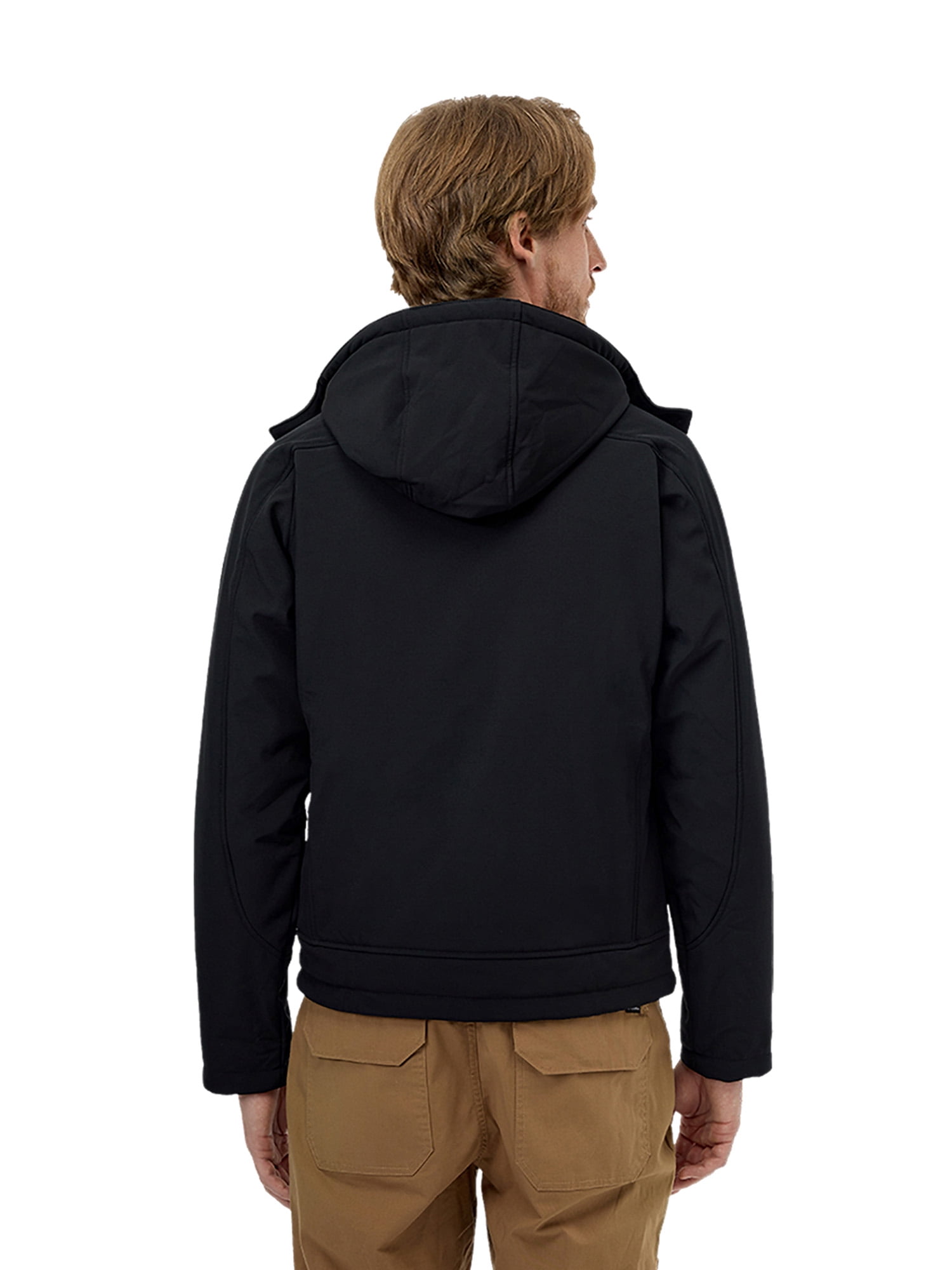 ORORO Men's Heated Jacket with Battery and Detachable Hood, Battery Powered Heating Jacket for Hiking Skiing Camping (Neutral Black, XL)