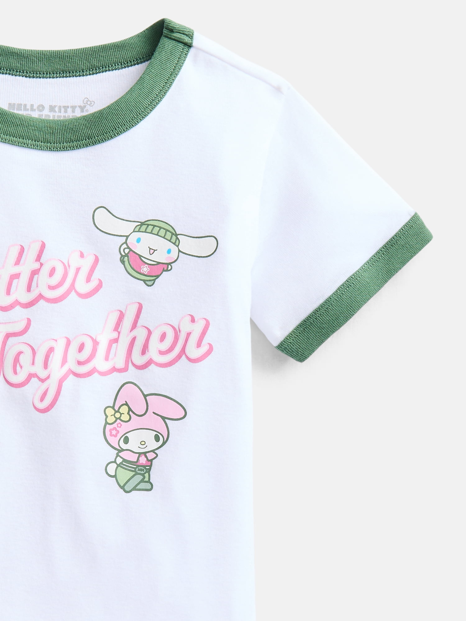 Hello Kitty and Friends Girls Better Together Graphic Ringer T-Shirt, Sizes 4-16