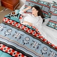 thumbnail image 4 of jejeloiu Retro Bull Skull 7-Piece Twin Bedding Sets,Boho Exotic Style Bedding Comforter Set,Rustic Aztec Triangle Sheet Sets For Adults,Super Cozy Room Decor Reversible, 4 of 8