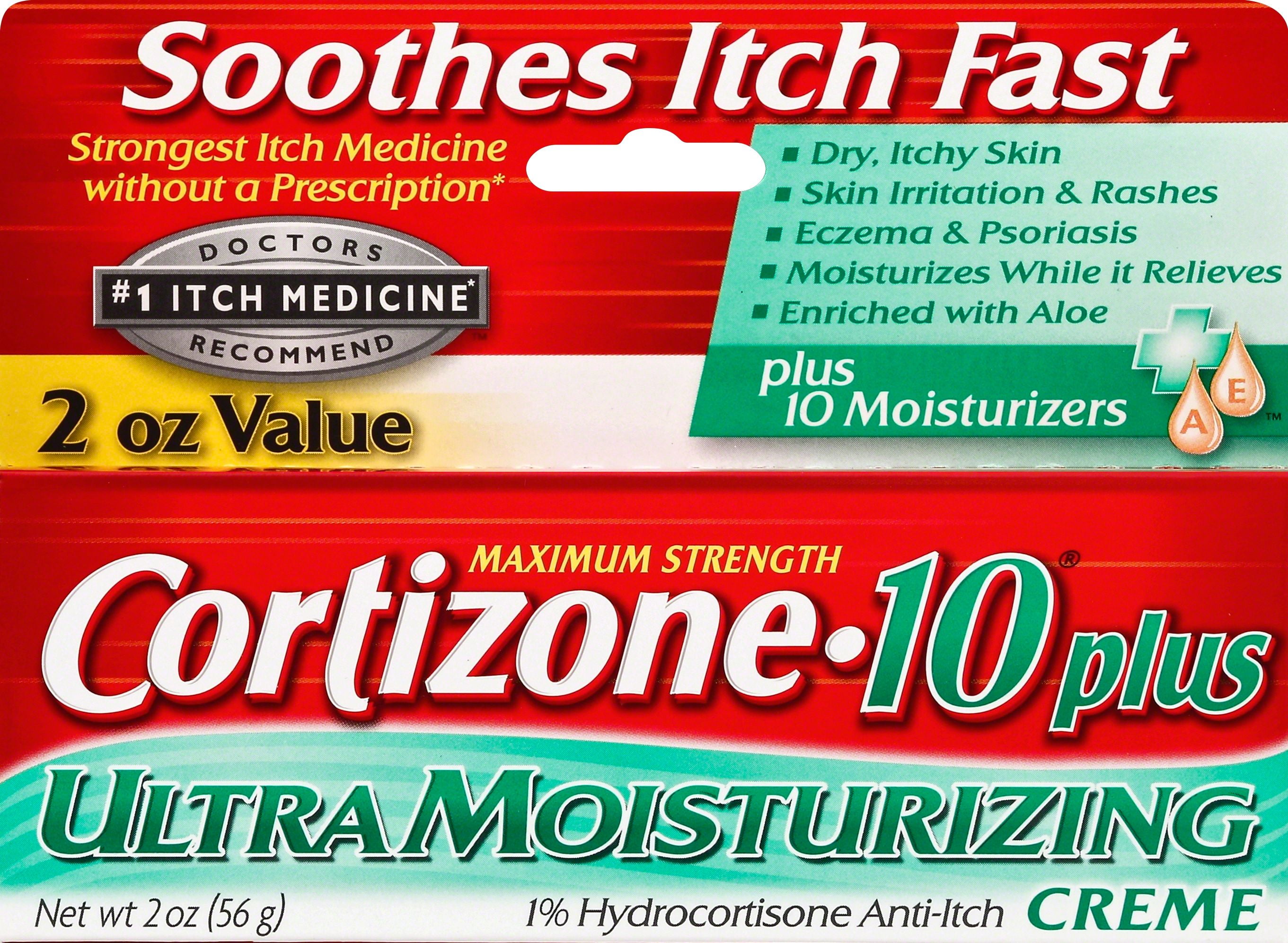Cortizone 10 Plus Ultra Moisturizing AntiItch Creme 2oz, Value Size