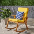 thumbnail image 2 of Noble House Champlain Outdoor Acacia Wood Rocking Chair in Teak and Yellow, 2 of 13