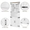thumbnail image 5 of Tall Corner Storage Cabinet with Adjustable Shelves, Farmhouse Barn Door Design, Glass Accents, 5 of 6
