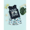thumbnail image 3 of Hirigin Toddler Baby Boys Shorts Set Seaside Printed Tank Tops and Shorts 2Pcs Little Boy Outfits Summer Clothes Suit, 3 of 8