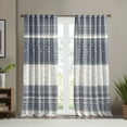 thumbnail image 7 of INK+IVY Mila Cotton Printed Curtain Panel with Chenille detail and Lining - 84" - Navy, 7 of 7