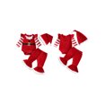 thumbnail image 2 of RUINIXCW Baby Girl Christmas Outfits Long Sleeve Ruffle Romper + Flare Pants + Hat, 2 of 8