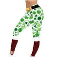 thumbnail image 6 of lcziwo 50% Percent off Sales Today, St Patrick's Day Leggings for Women Trendy Shamrock Print High Waist Yoga Pants Slim Fit Stretchy Workout Tights Holiday Bottom Trousers Red XXL, 6 of 8
