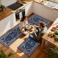 thumbnail image 6 of Findosom 3pcs Washable Kitchen Rug Set,Non-Slip Floral Boho Kitchen Mats Kitchen Runner Rug Floor Carpet for Hardwood Floor,Sink,Entryway,Bathroom,Home Decor,20"x32"+20"x48"+20"x59", 6 of 8