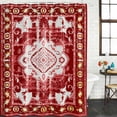 thumbnail image 2 of Red Boho Shower Curtain, Waterproof Shower Curtains for Bathroom, Multicolored Colorful Tainted Pattern Tribal Washable Fabric Bathtub Curtain Set Bath Decor with 12 Hooks Long 72"x84", 2 of 8