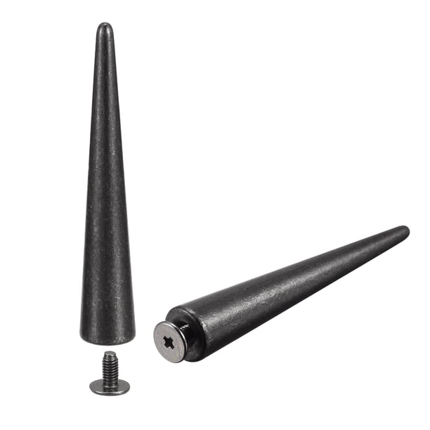 Remaches Roscada Unique Bargains 10x55mm 15 Juegos Cuero Tachuelas Negro