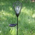thumbnail image 3 of Northlight 25.5" Black Solar Powered LED Outdoor Patio Metal Lantern with Garden Stake, 3 of 4