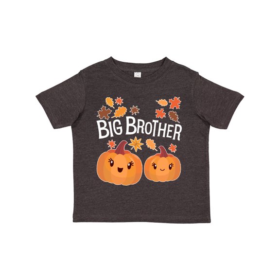 Inktastic Big Brother Pumpkins with Fall Leaves Boys Toddler T-Shirt