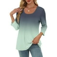 thumbnail image 5 of HomeGardon 3/4 Length Sleeve Womens Tops,Womens Shirts Women Sleeve Sequins Loose Polluer Solid Round-Neck Blouse Shirt,S-XXL, 5 of 9