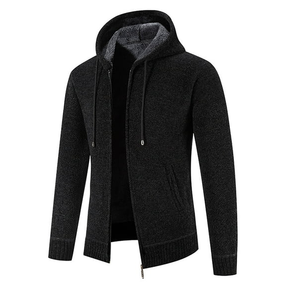 Vedolay Winter Sweaters for Men Knitted Long Sleeve Slim Fit Workout Cardigans Black,2XL