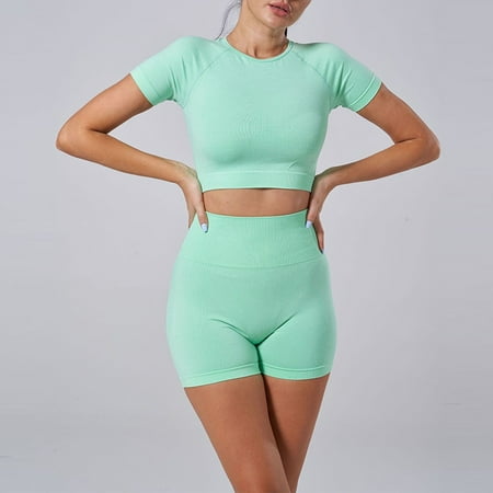 

Women 2pcs Yoga Set Gym Suit Bra Top Shorts Fitness Workout Sportswear Tracksuit