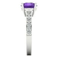 thumbnail image 3 of 2.3 ct Round Cut Natural Amethyst Solitaire with Accents Engagement Ring for Women in 18K White Gold, 3 of 5