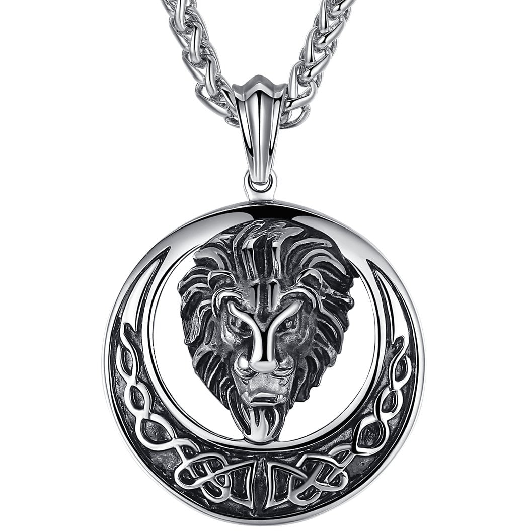 Details about   Black Color Stainless Steel Lion Head Pendant Necklace for Men Jewelry Christmas 
