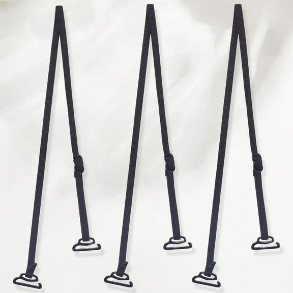 3 Pairs 5MM Black Bra Straps Replacement Thin Soild Adjustable Convertible Elastic Underwear Shoulder Strap Holder Racer Back Detachable Removable Bulk for Women Strapless Bra Accessories
