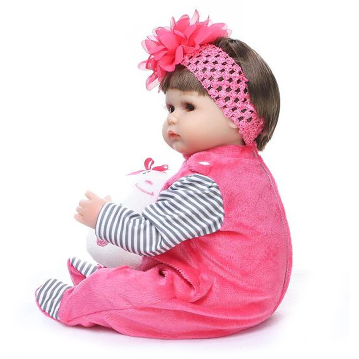 17/'/' Handmade Lifelike Baby Reborn Toddler Girl Doll Soft Silicone Vinyl Newborn