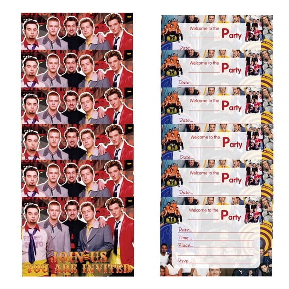 NSYNC Invitations Cards Stock Bulk Birthday Invite Fill-in Party Supplies Decorations for Boys Girls