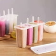 thumbnail image 5 of Popsicle with Lid | Reusable Durable Ice Maker Tray | 4 Compartment Multi-Flavor Ice Pop Freezer Box | Heat Resistant | Easy Release | 6.69x3.93x1.77 in | White | Eco-Friendly, 5 of 5
