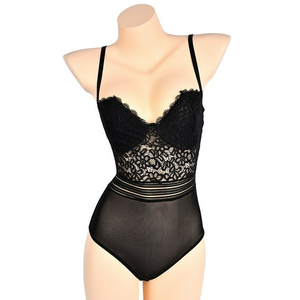 Julycc Julycc Womens Floral Lace Lingerie Sleepwear Babydoll One Piece Bustier Bodysuit Walmart Com Walmart Com