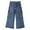 Deep Blue-2638, variant on KIDSCOOL SPACE Little Girls' Cargo Jeans with Flap Pocket, Wide Leg and Split Hem Boyfriend Denim Pants,Light Blue,6-7 Years