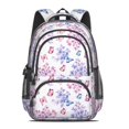 thumbnail image 2 of Purple Butterfly Flower Pattern Cute School Backpack Bag with Padded Back and Adjustable Shoulder Straps 16.9 X 12.6 X 5.9 Inches, 2 of 5