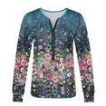 thumbnail image 5 of Tops de Entrenamiento Para Mujer, Tops de Otoño, Manga Larga, Cremallera, Cuello en V, Jersey Con Estampado Floral, Sudadera de Gran Tamaño, Blusas Tipo Túnica Holgadas Odeerbi ODB178972, 5 of 5