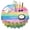 Colorful Watercolor Stripe, variant on Pastel Wave Star Pattern Round Tablecloth 60"x60",Wrinkle Wipeable Table Cloth for Kitchen Dining Room Picnic Patio Party