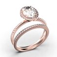 thumbnail image 3 of Bridal Ring Set Art Deco 2.25 Carat Oval Cut Diamond Moissanite Engagement Ring, Wedding Ring in 10k Solid Rose Gold, Gift For Her, Gift For Woman, Promise Ring, Anniversary Gift, 3 of 4