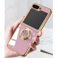 thumbnail image 6 of Compatible with Samsung Galaxy Z Flip 5 Case with 360¡ãRotate Ring Magnetic Kickstand,Heavy Duty Protection Shockproof Slim for Women Men Luxury Plating Phone Cover for Galaxy Z Flip 5, Gray, 6 of 8