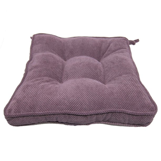 Huntington Gusted Reversible Tie Back Chair Pad Purple 16x15