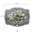 thumbnail image 2 of Cinturón con hebilla de caballo y cruz para hombre, estilo vaquero occidental, 2 of 3