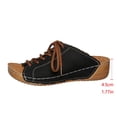 thumbnail image 6 of Xfvqtps Womens Wedge Sandals Lace up Mule Sandals Open Toe Breathable Casual Slide Shoes for Beach and Daily Walking Comfort, 6 of 9