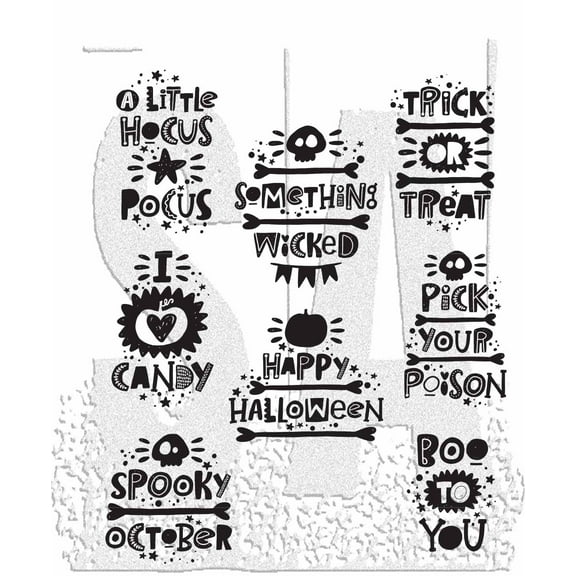 Tim Holtz Cling Stamps 7"X8.5"-Halloween Whatnots