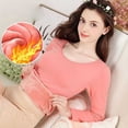 thumbnail image 3 of Qarigey Ropa interior térmica para mujer, parte básica de invierno para clima frío, cuello redondo, manga larga, ropa de Base de Color Prendas para la parte del cuerpo Rosado 2XL Qarigey AP013021-14, 3 of 6