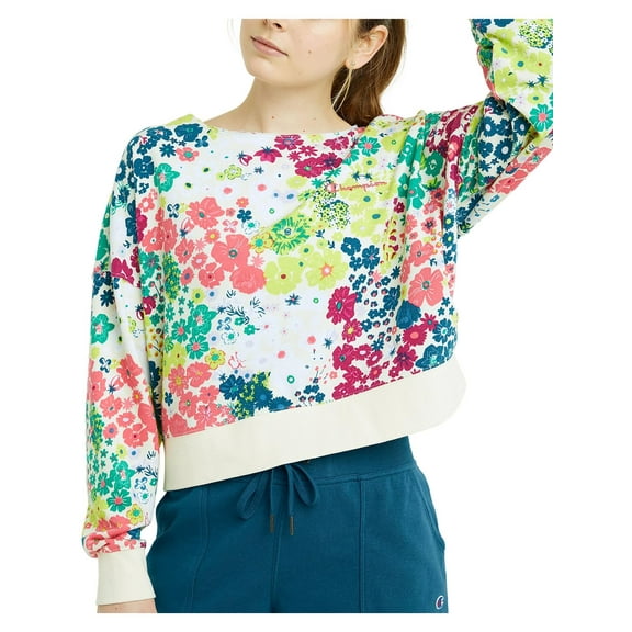 Champion Womens Campus Print Sweatshirt Flower Power M