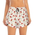 thumbnail image 4 of Lsque Cartoon Flat Mushrooms Printed Women's Running Shorts with Liner Pockets,Elastic Quick Dry Workout Athletic Gym Yoga Shorts,Womens High Waist Shorts-Small, 4 of 9