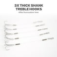 thumbnail image 4 of MOMOJIA 12Pcs Hook for Jig Head 6/8/10cm Quick Snap Trailer Treble Hook 40lbs, 4 of 6
