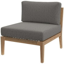 Lounge Sofa Middle Chair, Grey Gray Natural, Teak Wood, Outdoor Patio Balcony Cafe Bistro Garden Hospitality Restaurant, Modern Contemporary HB34226