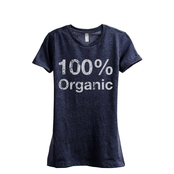 100% Organic Women's Fashion Relaxed T-Shirt Tee Heather Navy Medium