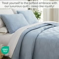 thumbnail image 2 of Southshore Fine Linens Oversized Quilt Bedding Set lightweight, prewash fabric soft coverlet bedspread 3-Piece with two matching shams (98 in wide x 98 in long), Grid Dusty Blue, Full / Queen, 2 of 9