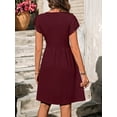 thumbnail image 4 of Vestidos de verano para mujer, mangas con volantes, escote en V, estilo casual y swing, 4 of 6