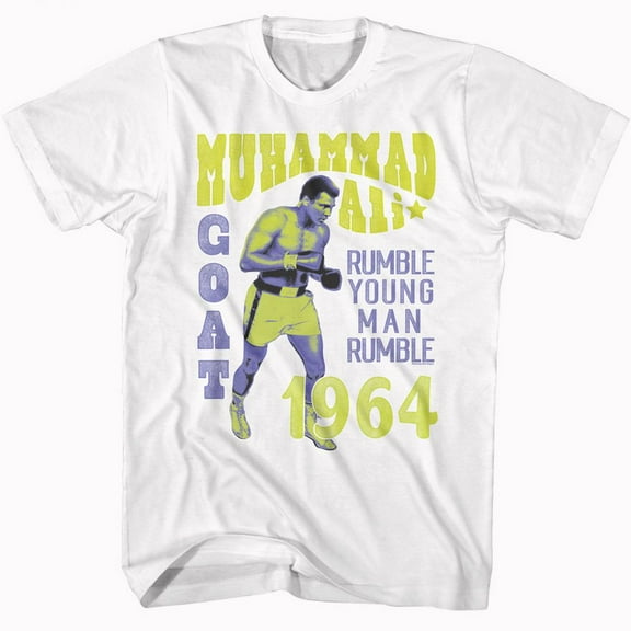Muhammad Ali Rumble Young Man Rumble White Adult T-Shirt