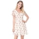 thumbnail image 3 of Vestido de Gasa con cuello En V y Manga con Volantes Florales Allegra K Blanco L, 3 of 6