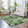 thumbnail image 3 of Area Rugs 4'x6'. Tropical Leaves Carpet Runner Indoor Outdoor Rugs Home Decor Aesthetic, Watercolor Retro Country Summer Leaf Non Slip Mats Washable Accent Rug for Living Room Bedroom, 3 of 8